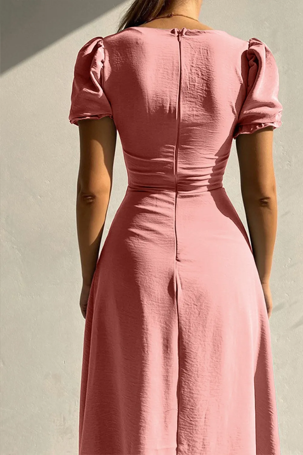 Sweetheart Neck Short Sleeve Dress