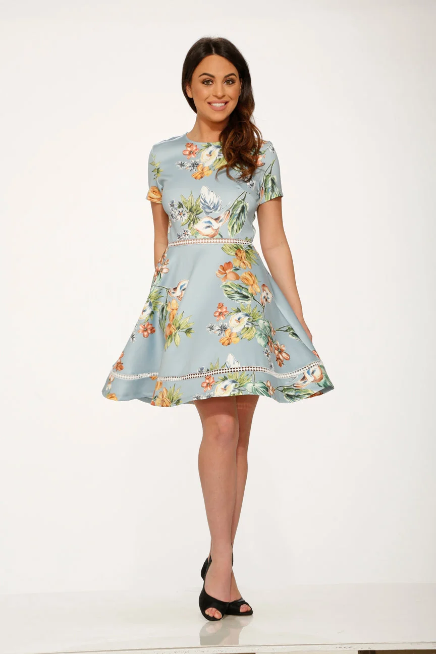 Mint Floral Swing Dress