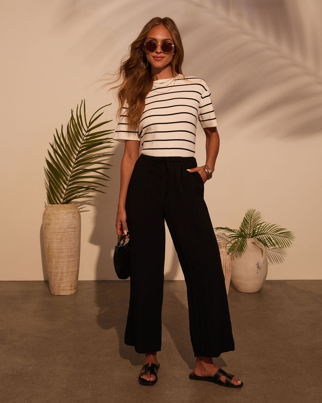 Bernie Striped Crew Neck Top