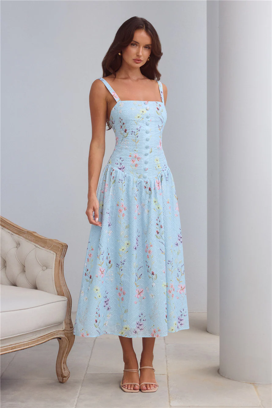 Whimsical Charm Maxi Dress Blue