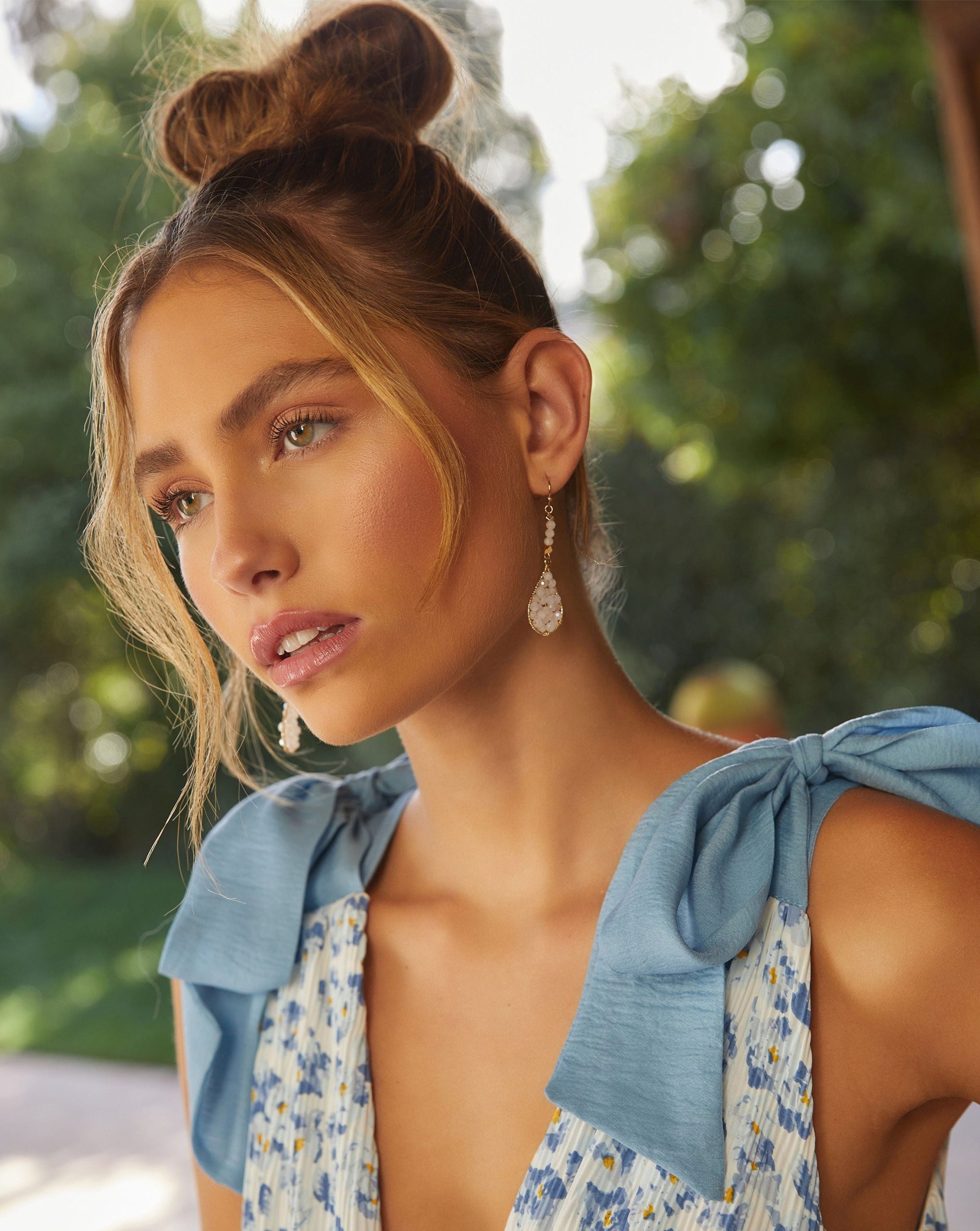 Nylah Dainty Beaded Drop Earrings