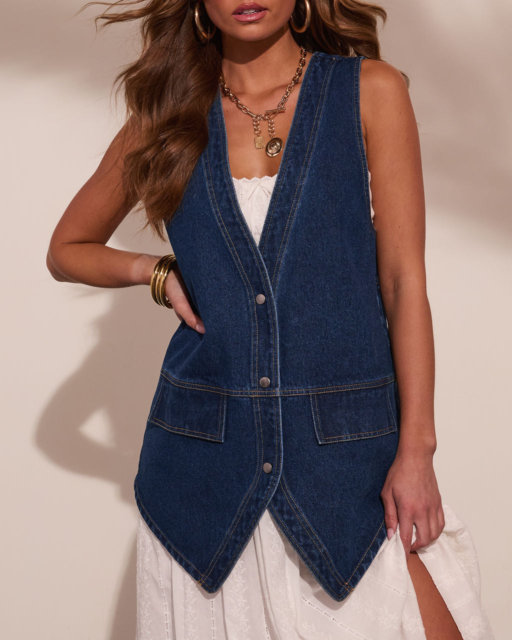 Maura Denim Vest Top