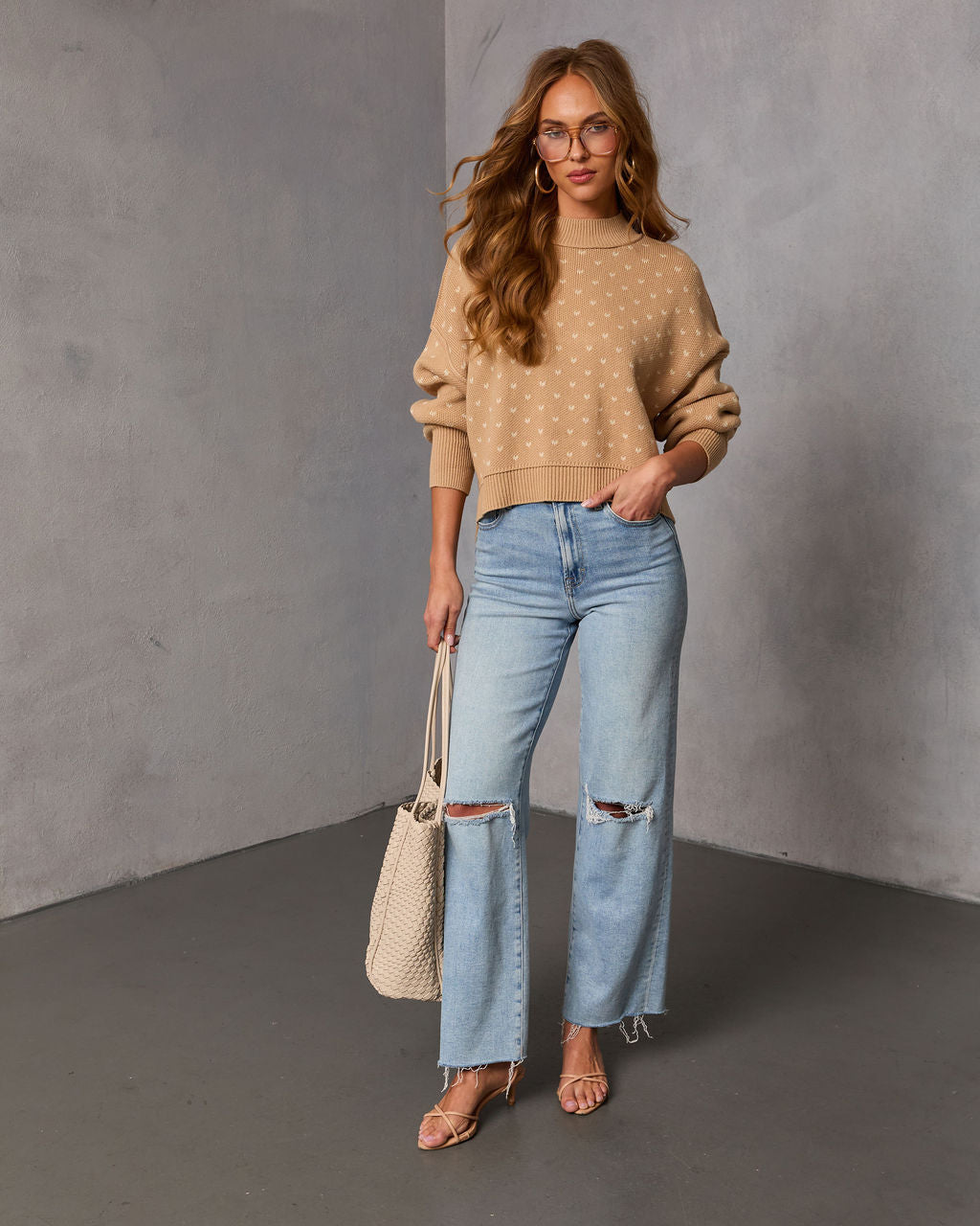 Feel The Love Mini Heart Knit Sweater