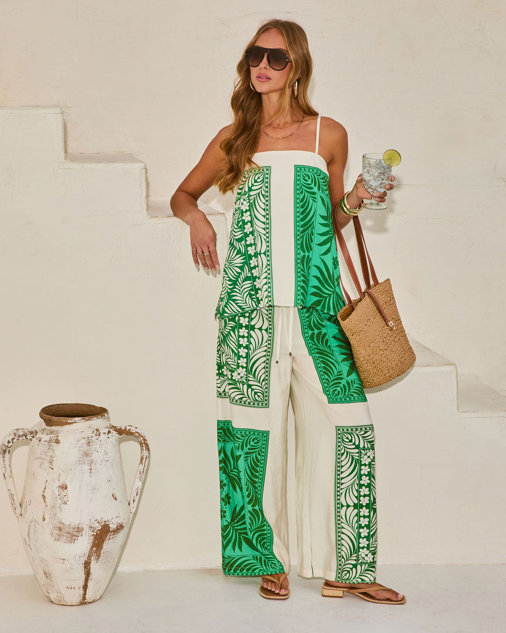 Relaxed Riviera Tropical Print Top