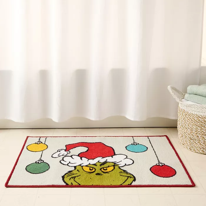 Dr. Seuss The Grinch Ornaments Bath Mat