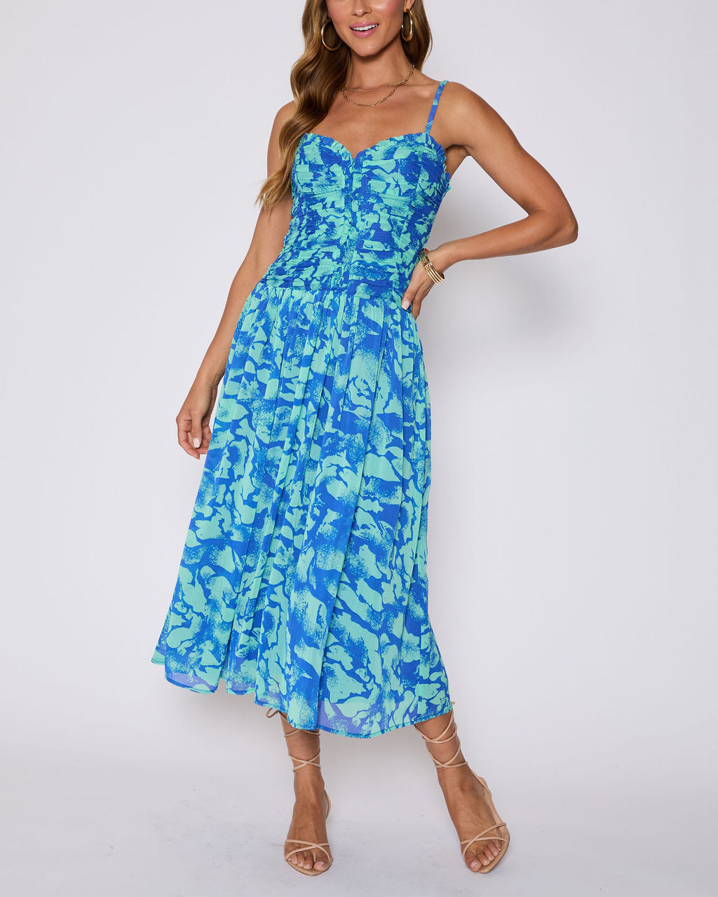 Esperanza Ruched Floral Maxi Dress