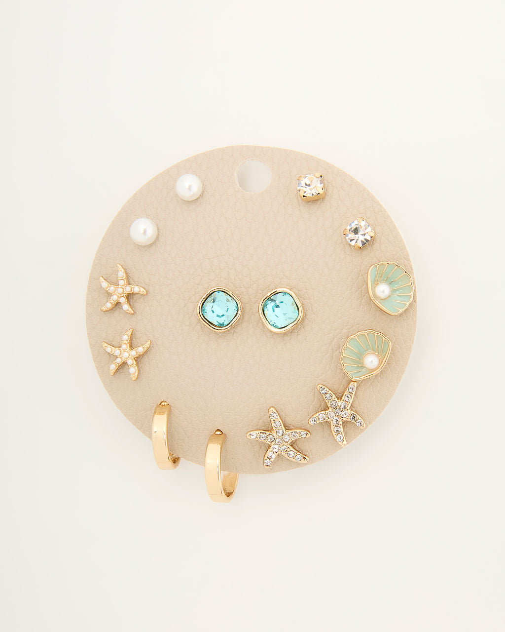 Tide Whisper Starfish And Shell Earring Stud Set