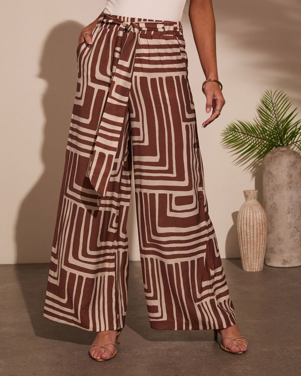 Daylight Drift Wide Leg Geo Print Trouser