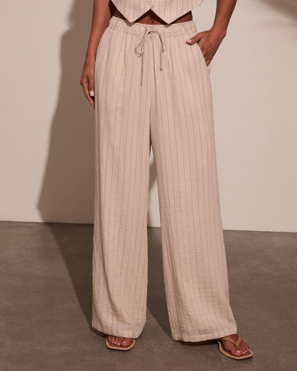 Hazel Pinstripe Wide Leg Pants