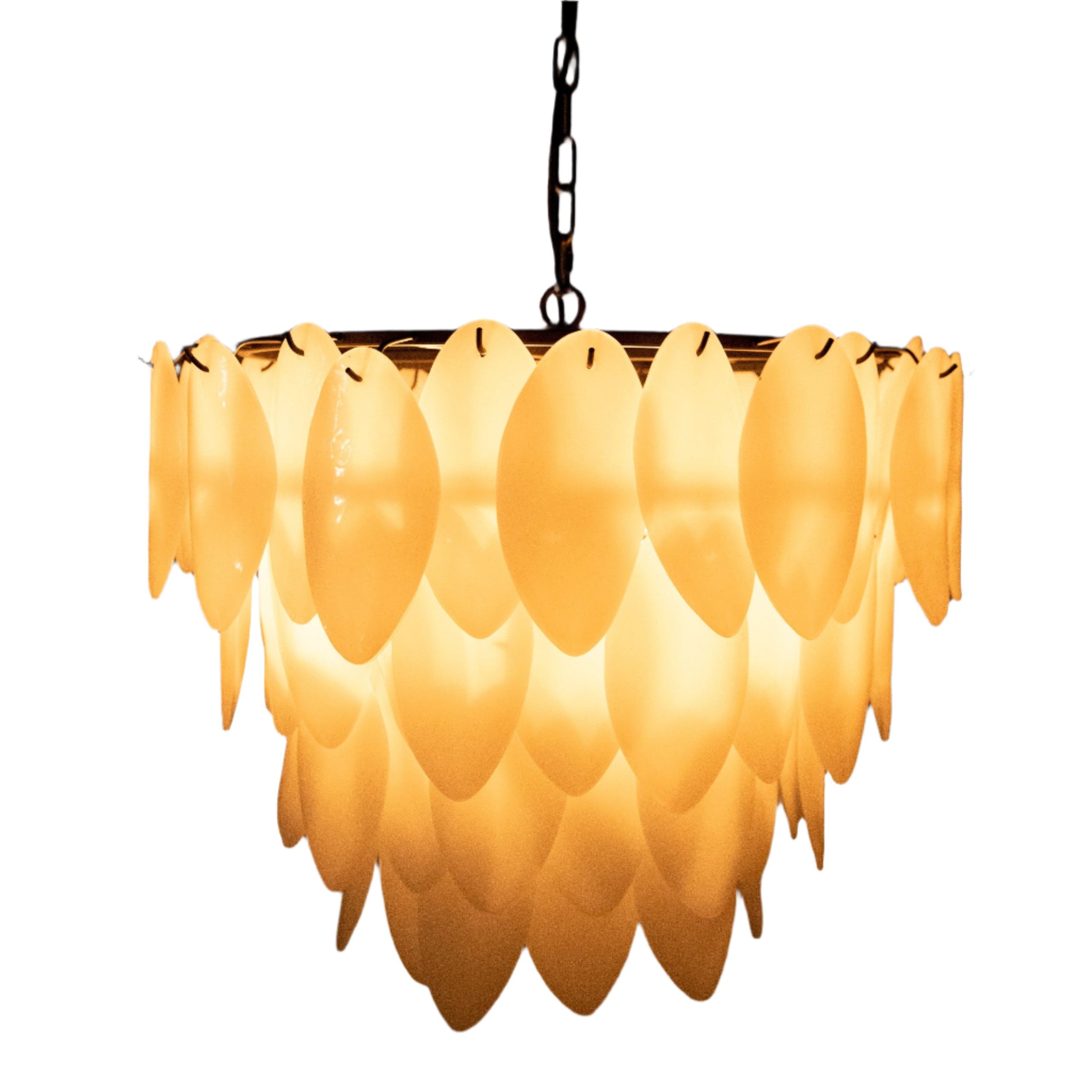 Matte Black Lotus Petal Chandelier