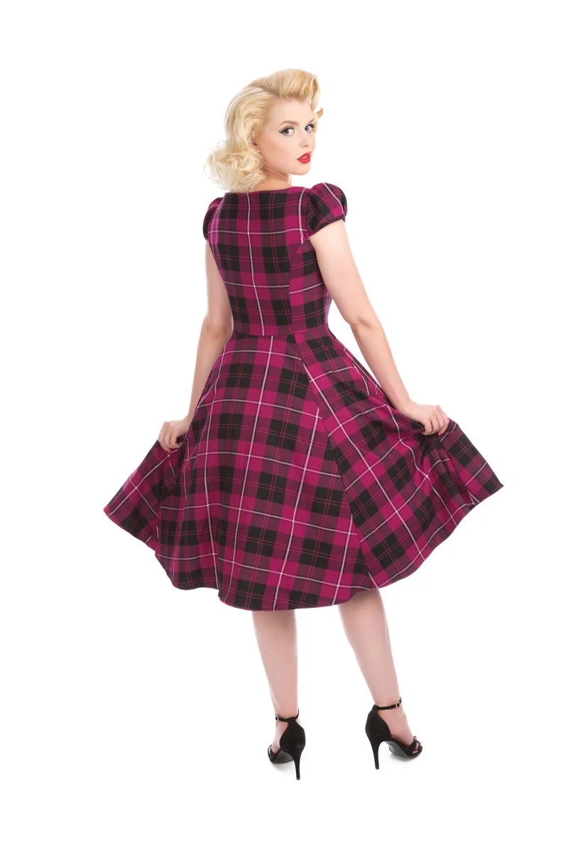 Purple Plaid Swing Dress