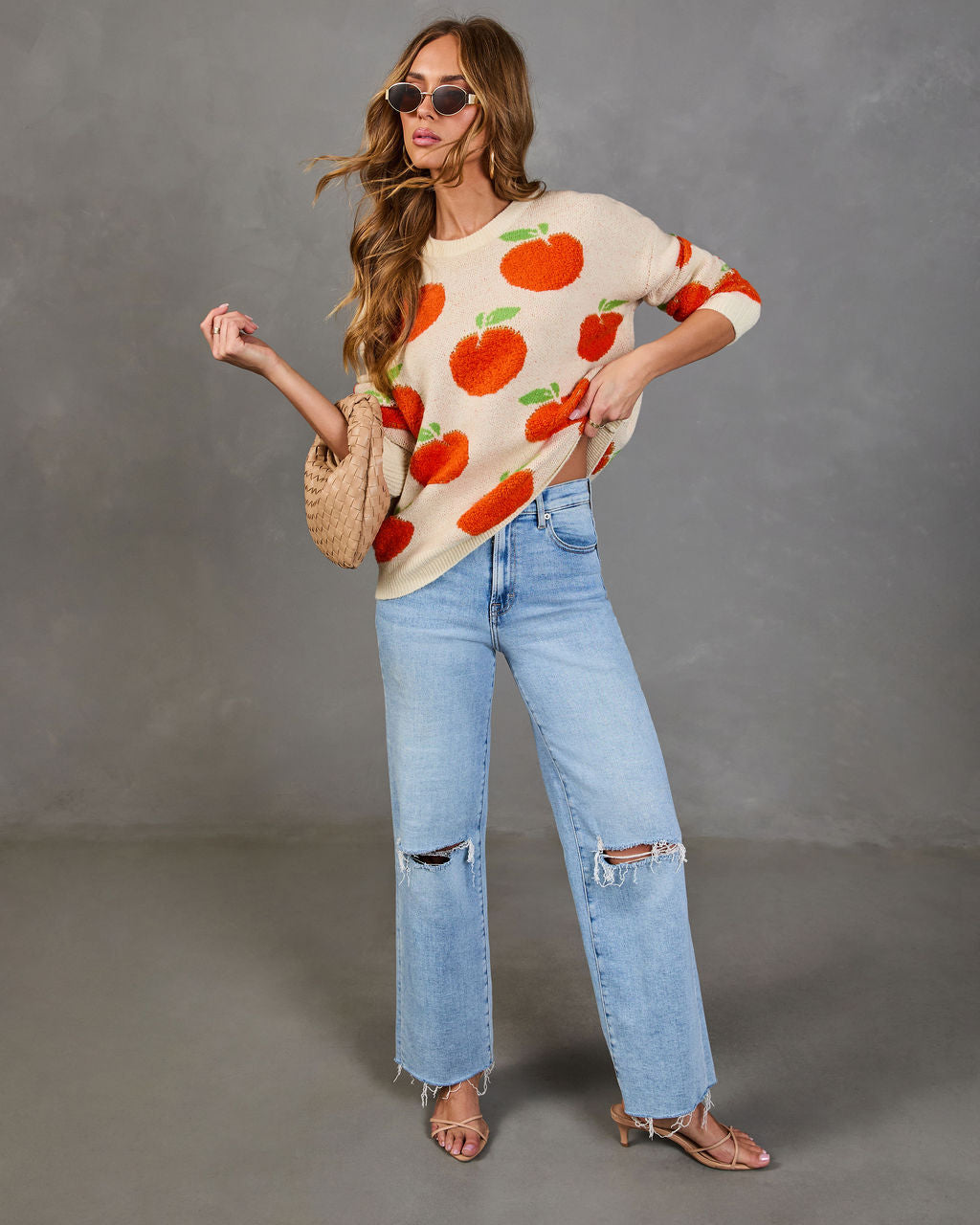 Sweet Citrus Knit Orange Sweater