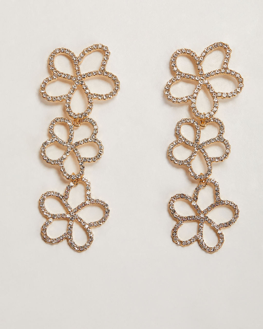 Flower Drop 18k Gold Plated Earrings
