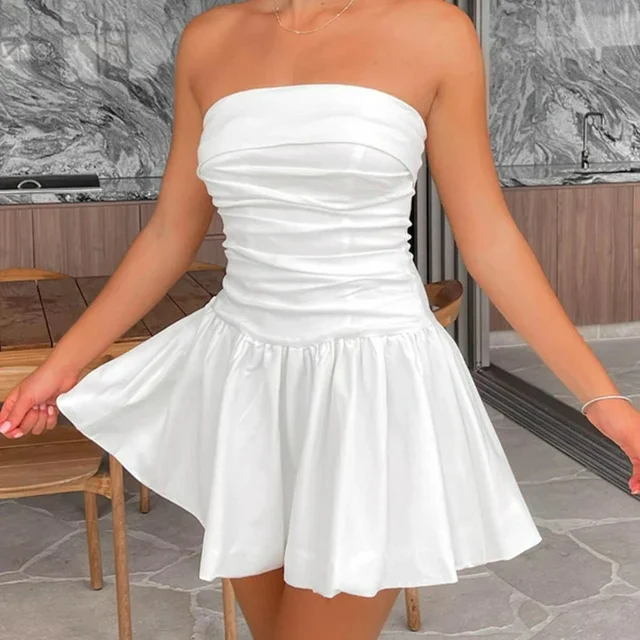 Off-Shoulder Sleeveless Casual Midi Dress for Women