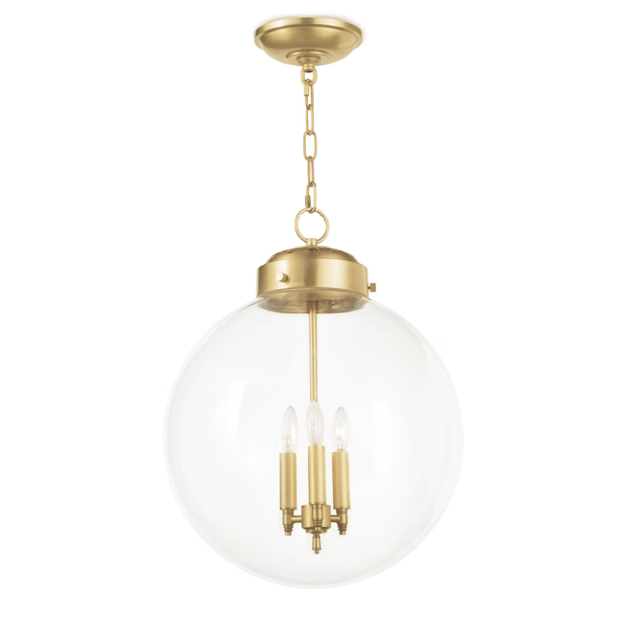 Globe Natural Brass Pendant