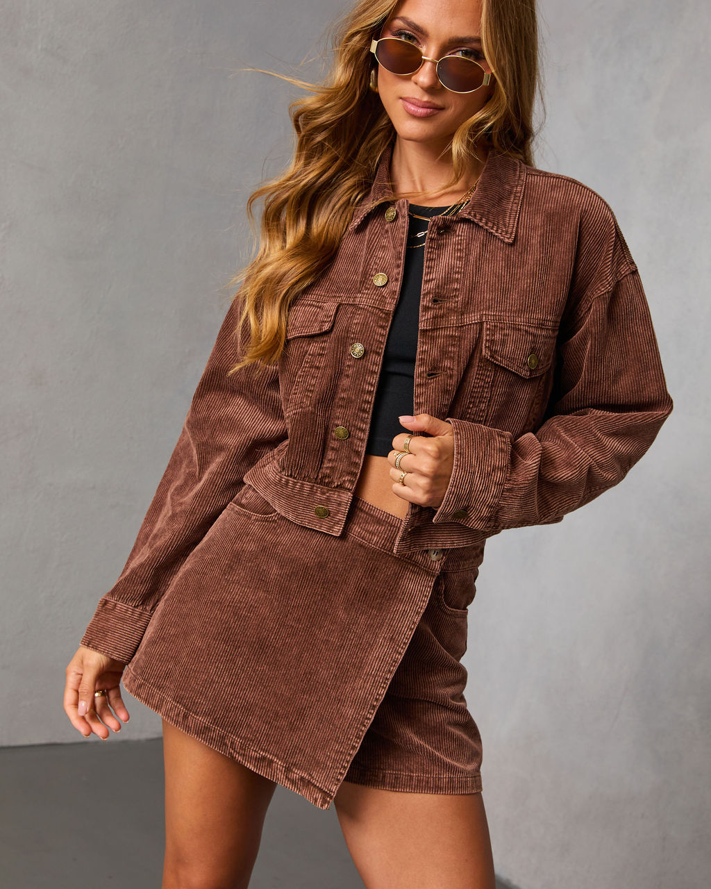 Coffee Meets Corduroy Mini Skort