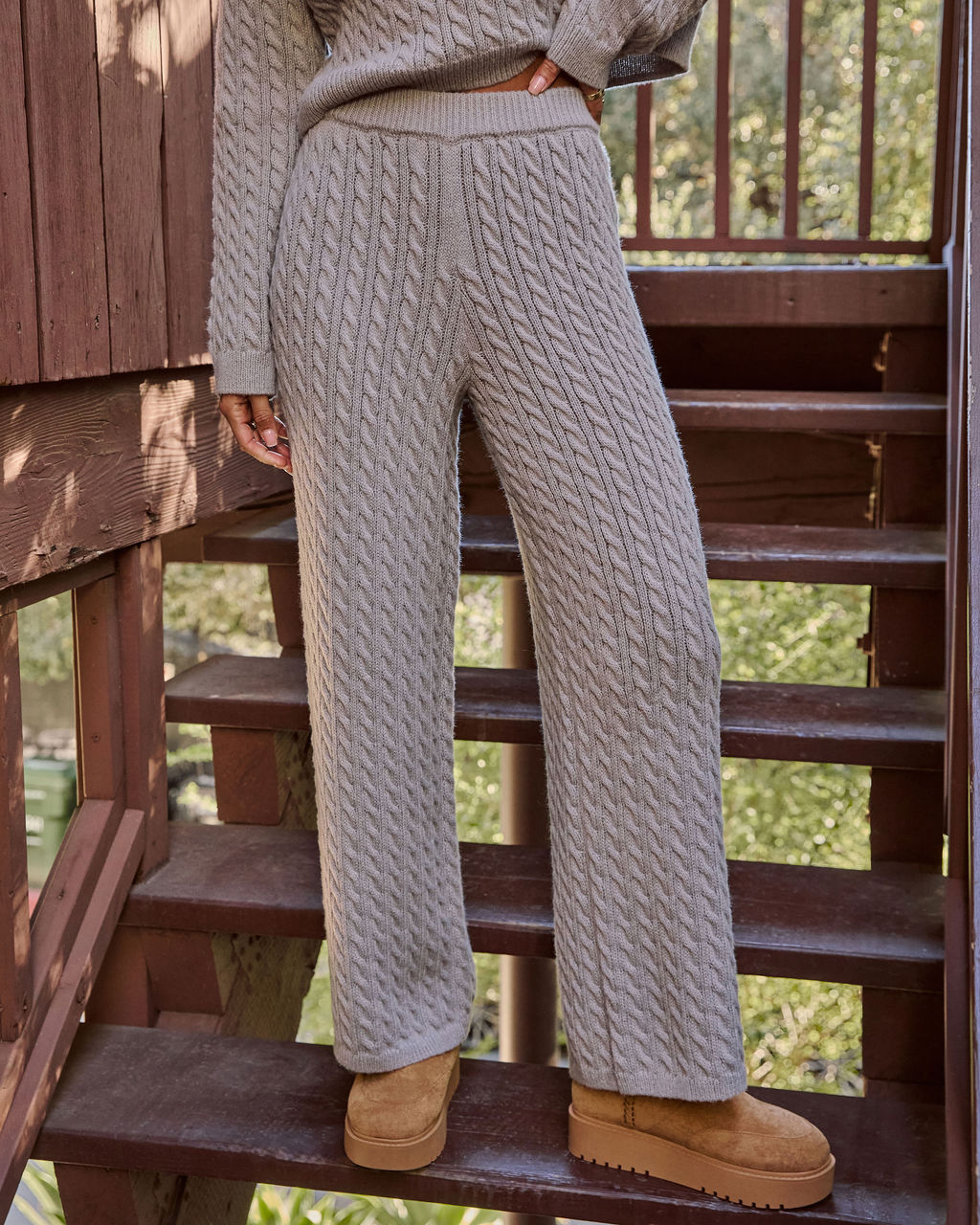 Frosted Wish Cable Knit Pants