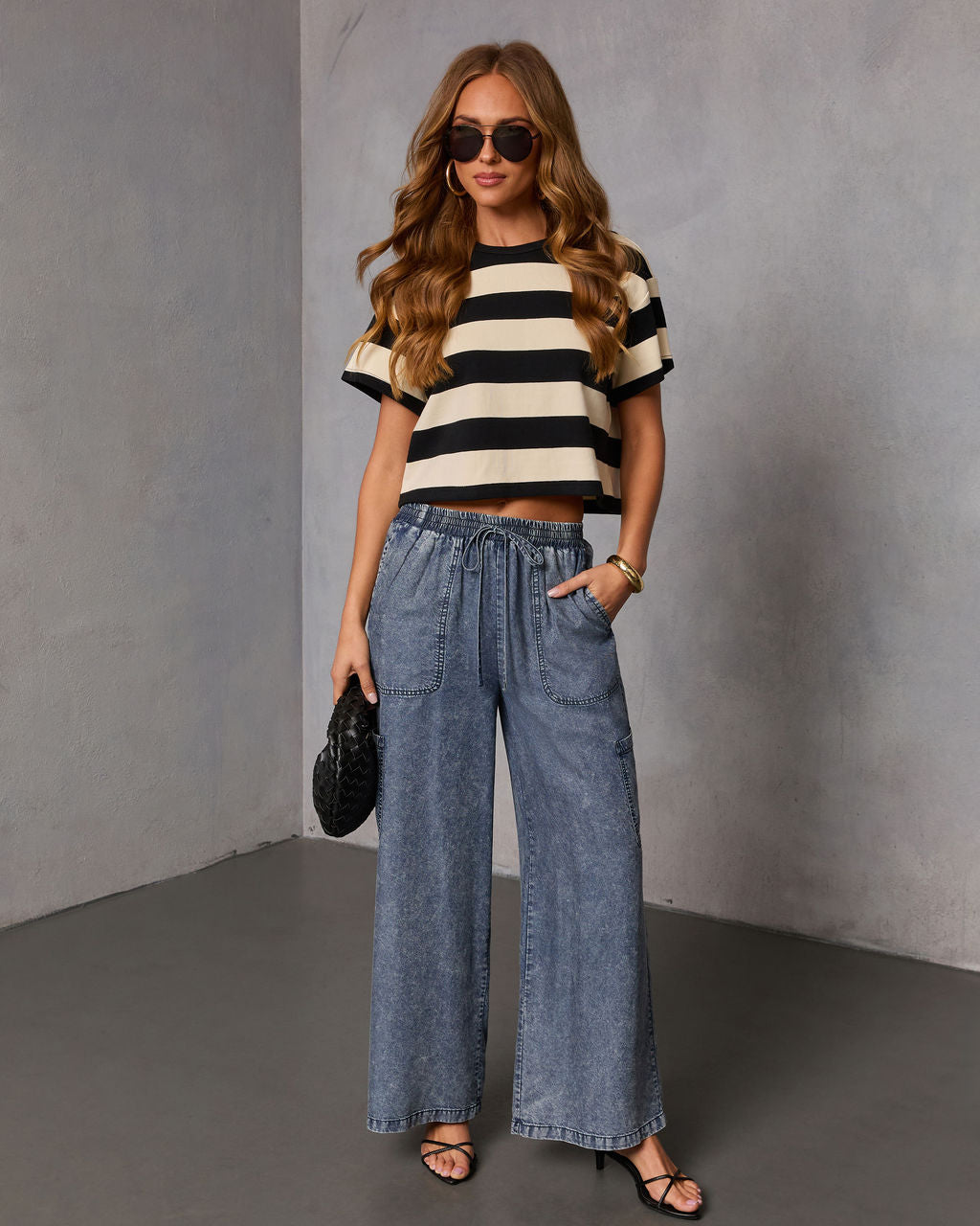 Blue Hour Chambray Cargo Pants