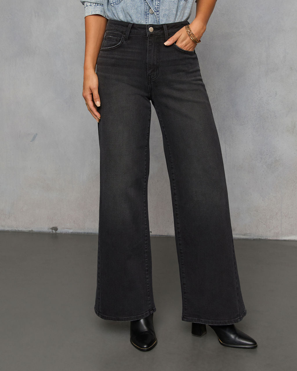Sinoma Stretch High Rise Wide Leg Jeans