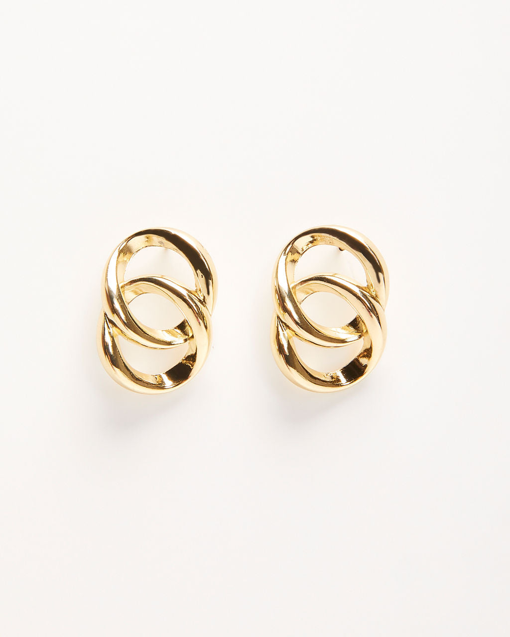 Cobra Linked Oval Stud Earrings