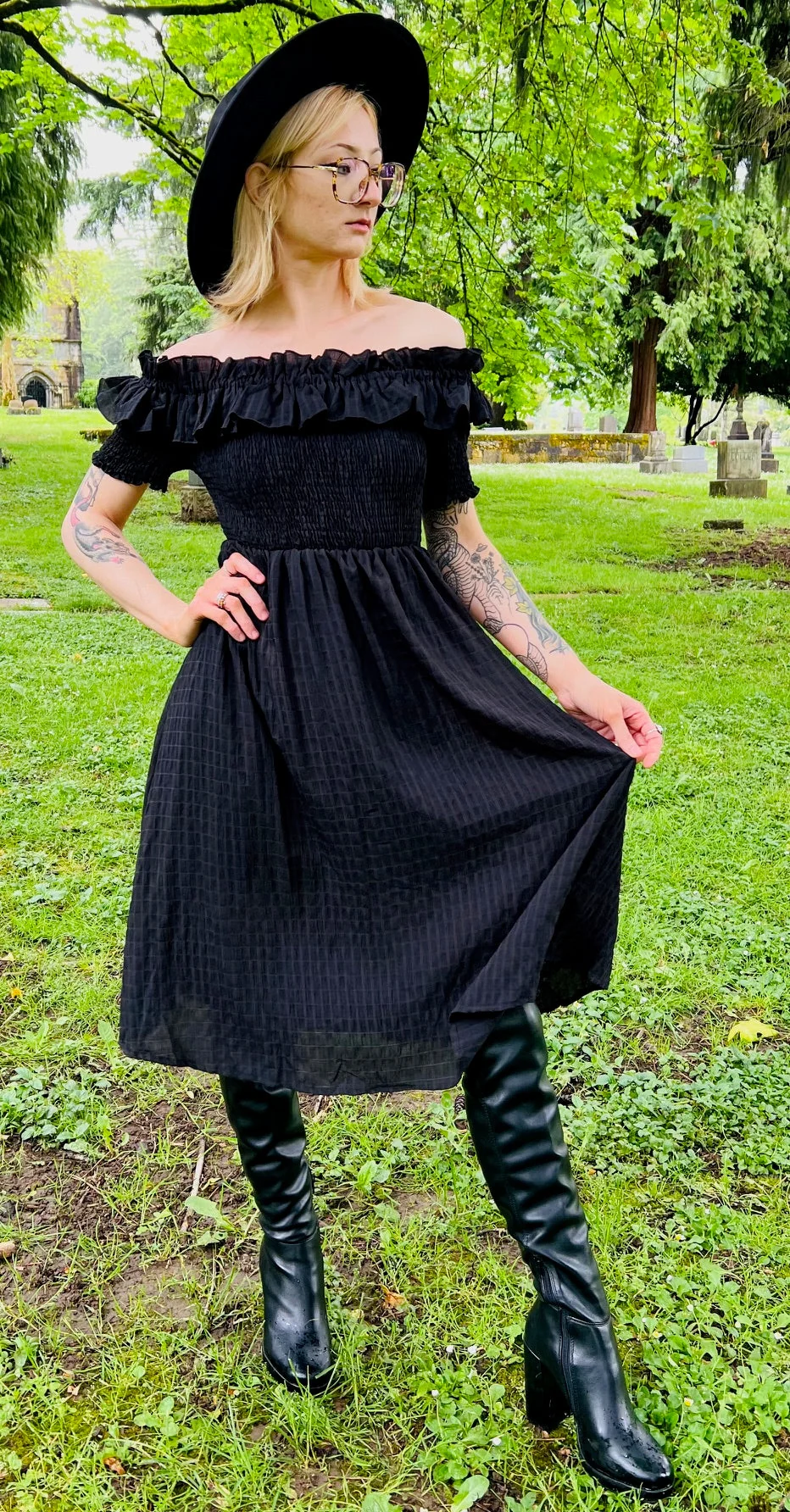 Hilda - Dark Plaid Cottage Dress