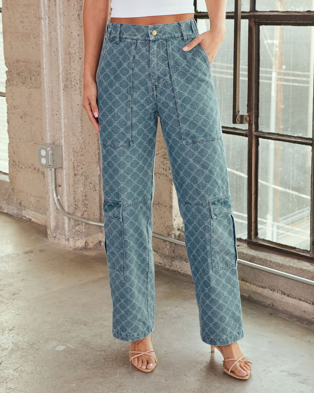 EE Monogram Cargo Jeans