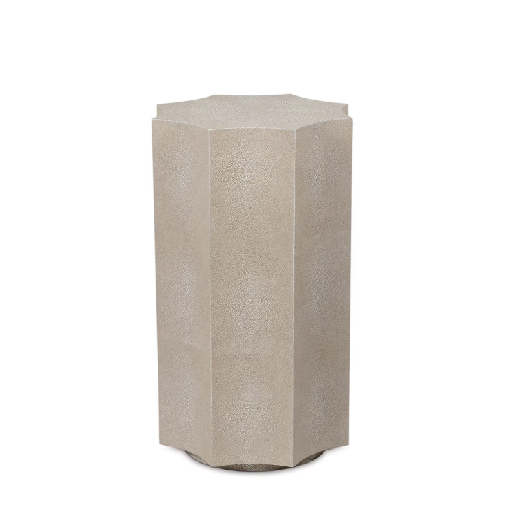 Marilyn Shagreen Side Table Small Ivory Grey