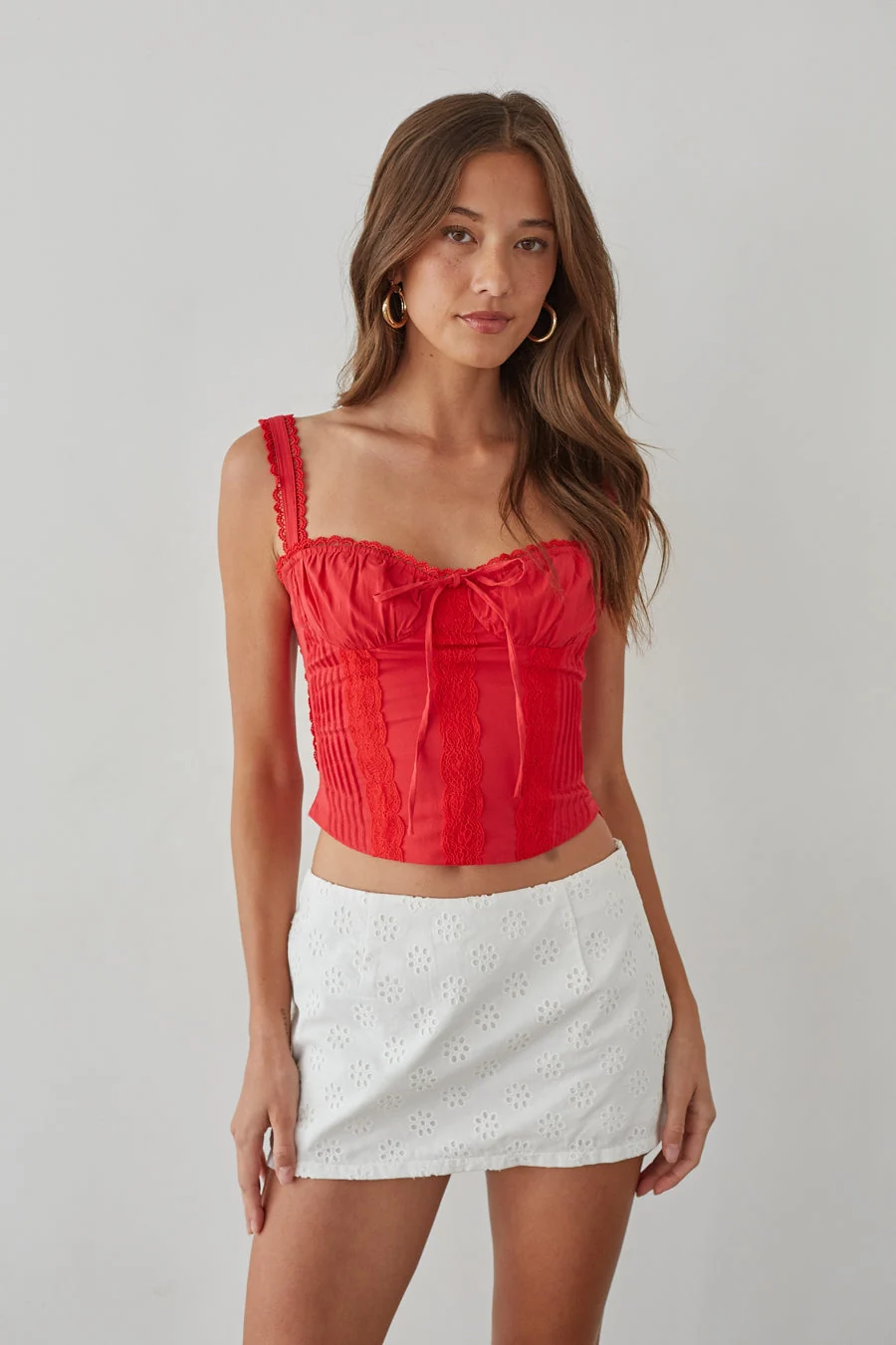 Kaylee Ditsy Eyelet Lace Mini Skort