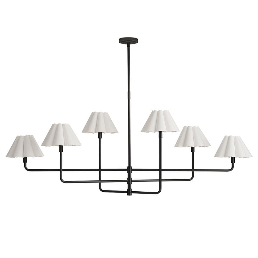 Polly Chandelier with White Scalloped Shade