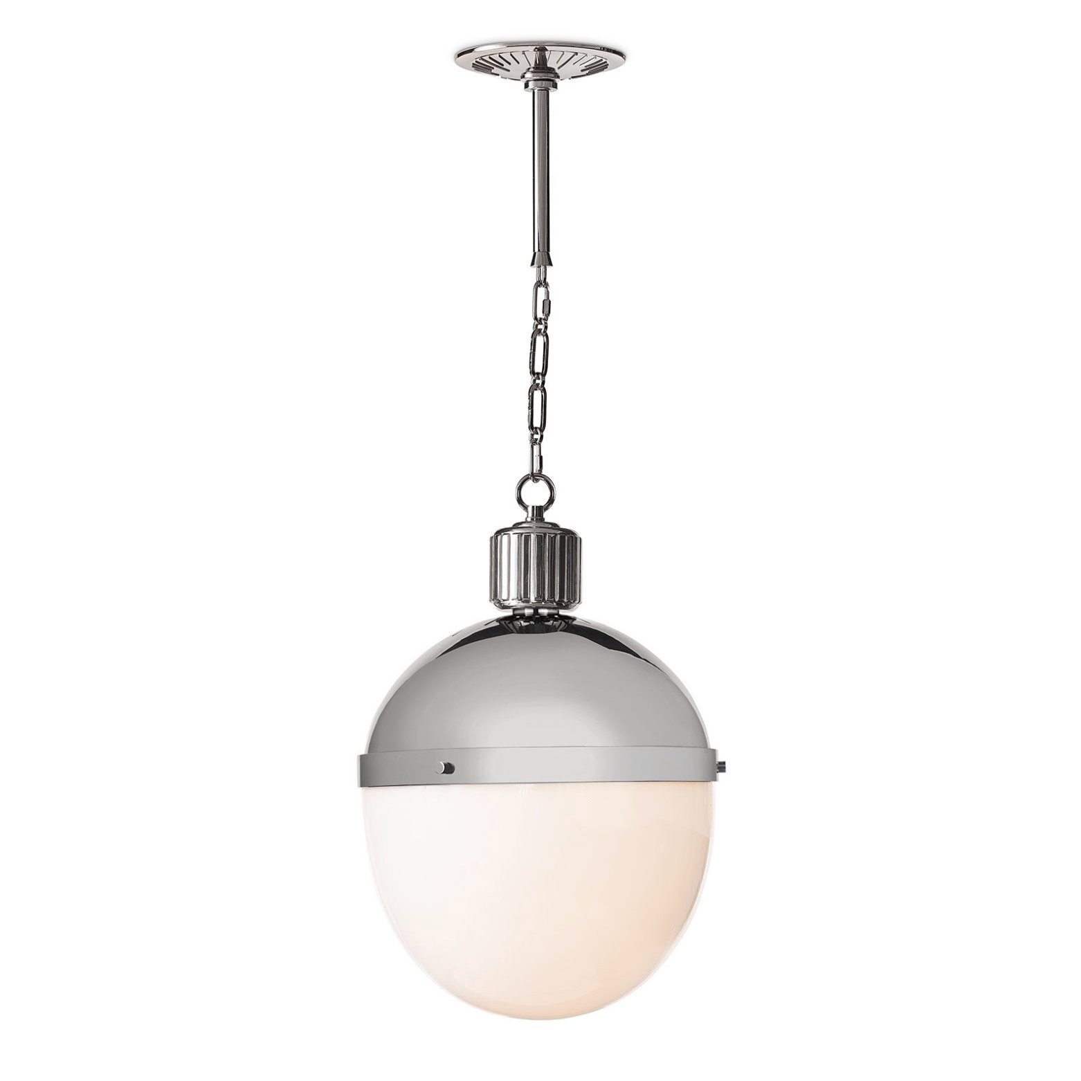 Otis Large Polished Nickel Pendant