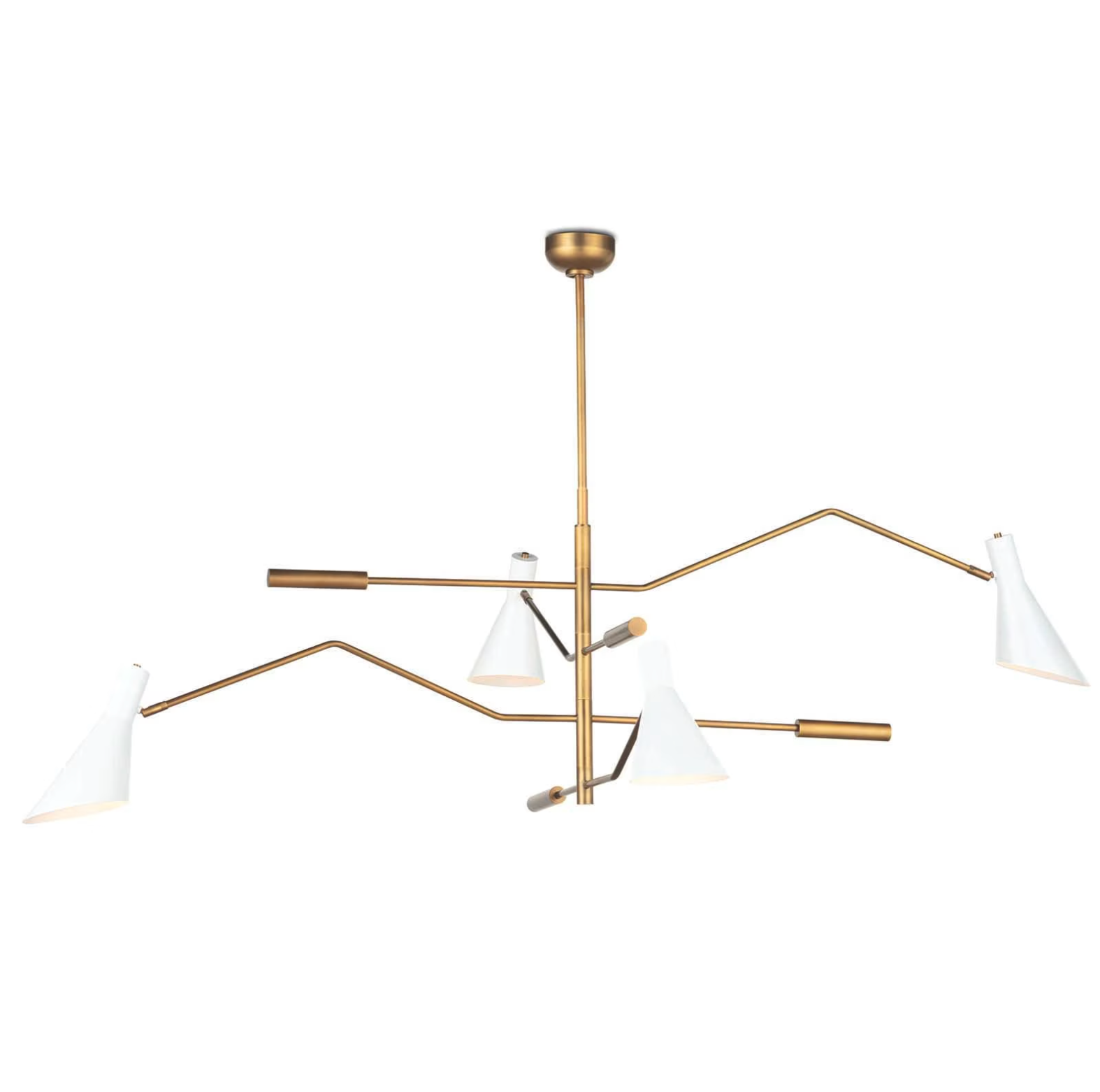 Spyder White & Brass Chandelier