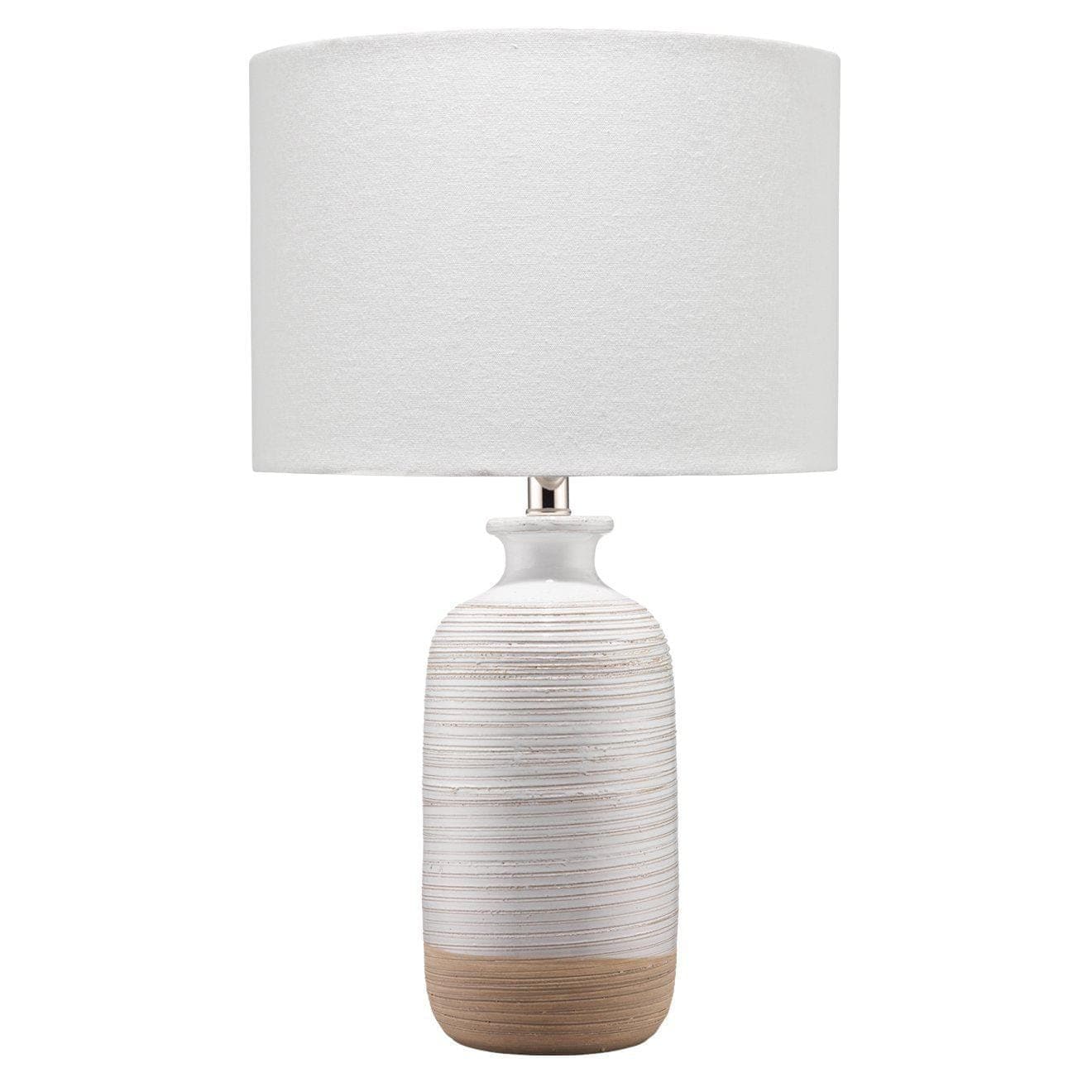 Ashwell Table Lamp in White/Natural Ceramic
