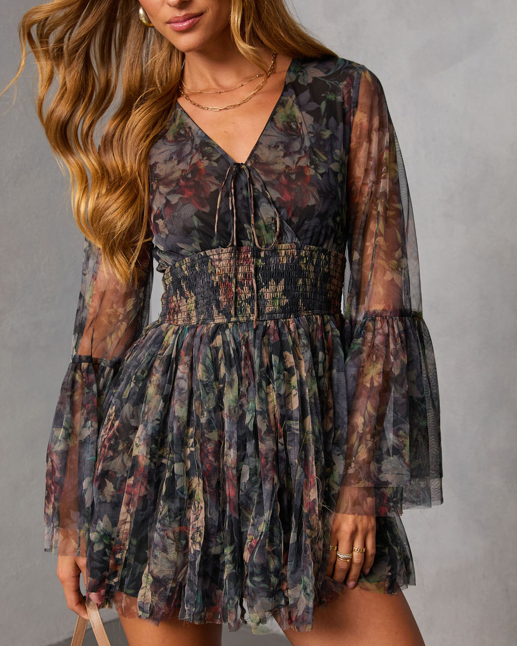 Dahliah Printed Fit And Flare Mini Dress