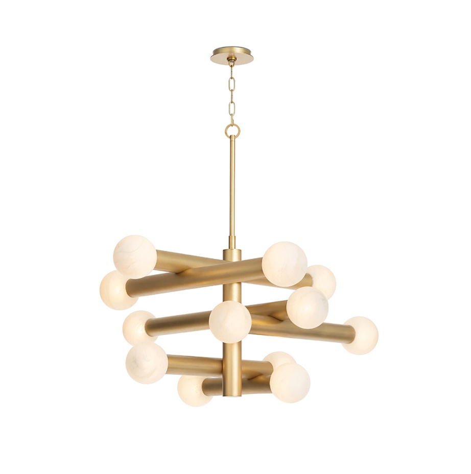 Dion Brass Chandelier Natural Brass