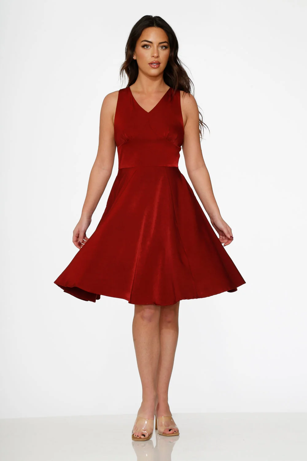 Burgundy Swing Dress