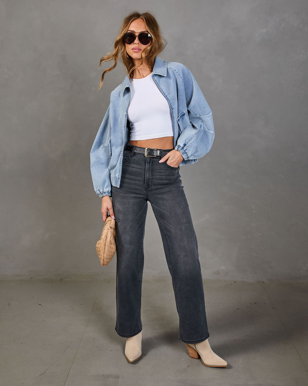 Free Spirits Denim Bomber Jacket