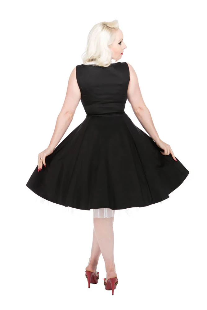 Black & White Queen Neck Swing Dress