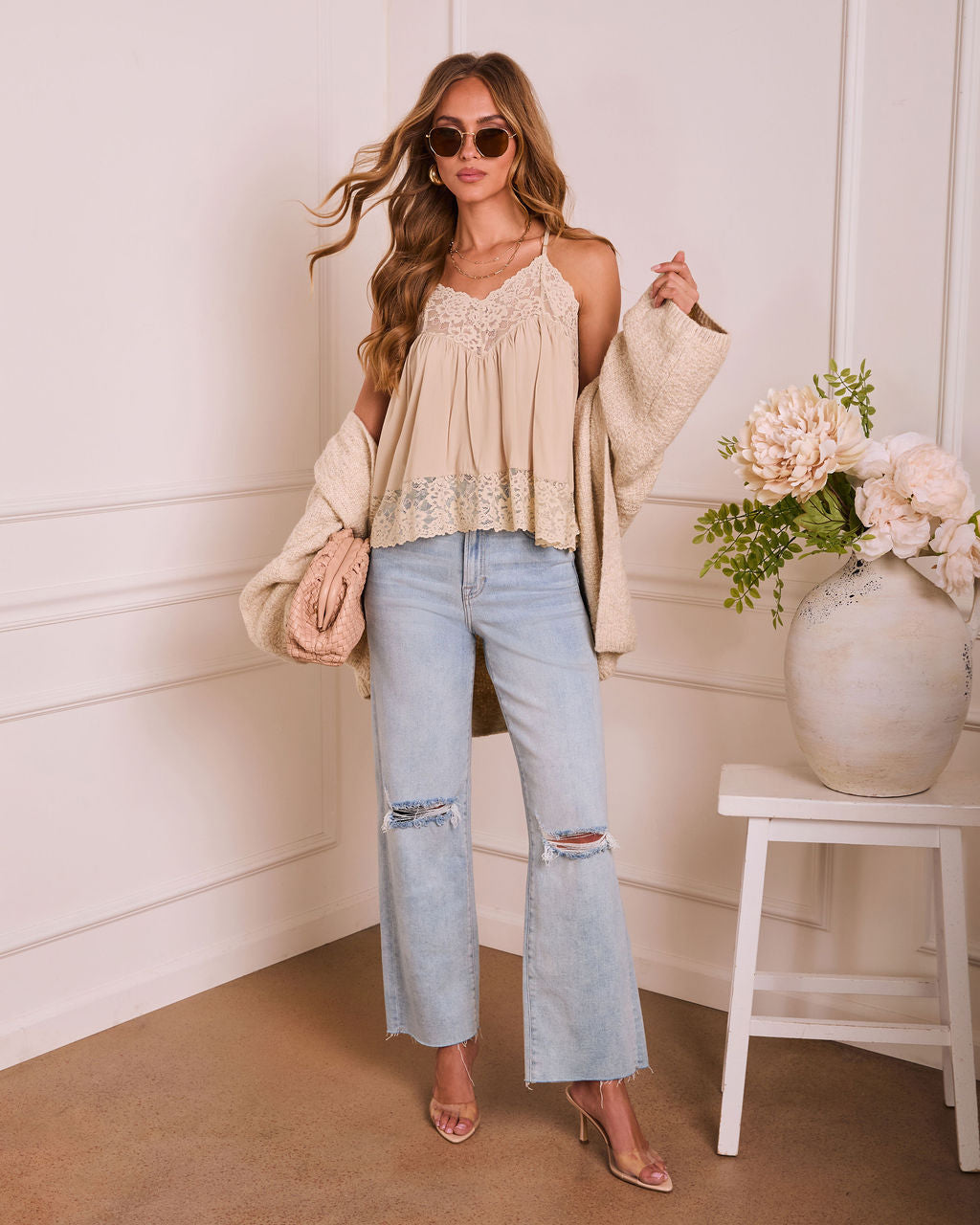 Late Morning Lace Trim Tank
