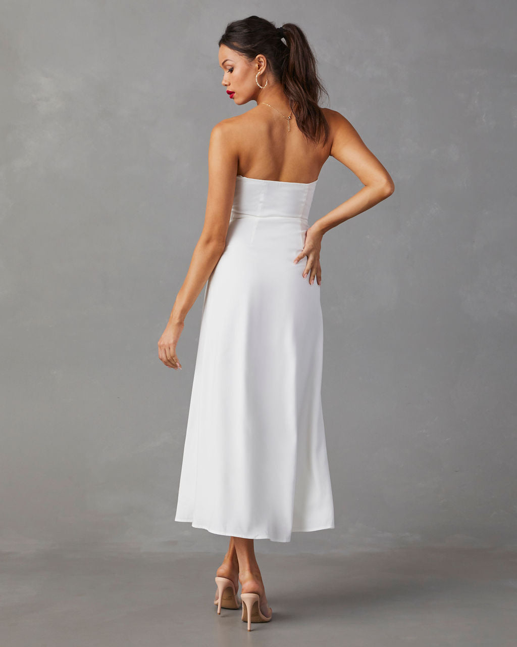 Milos Strapless Midi Dress