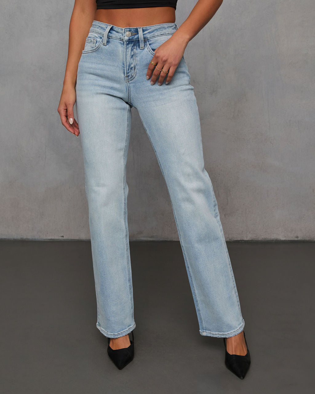 Clean Slate Super Stretch High Rise Straight Leg Jeans