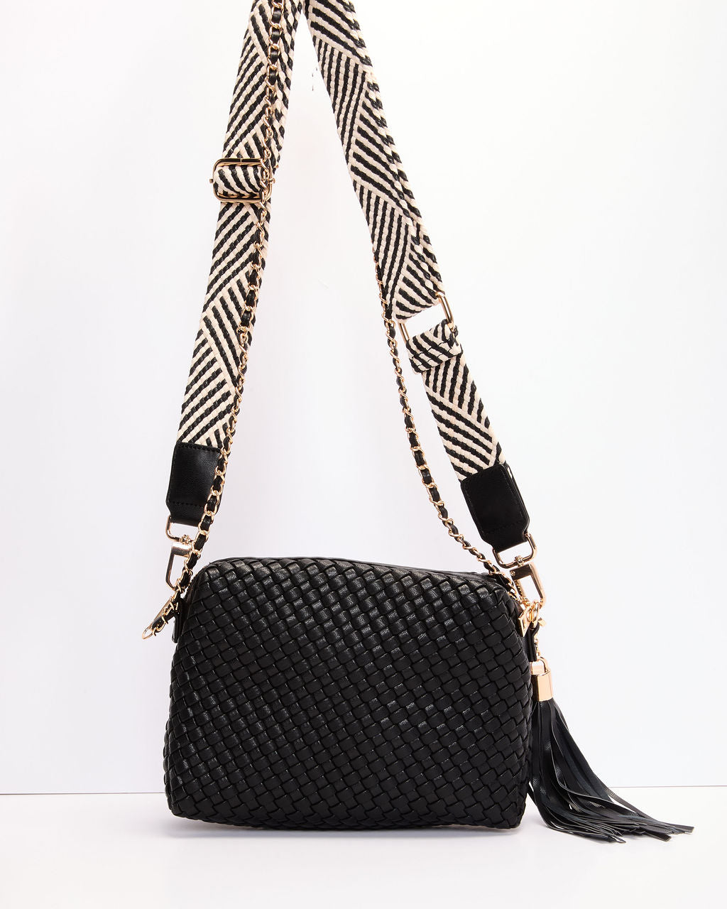 Heritage Mood Woven Vegan Leather Crossbody Bag