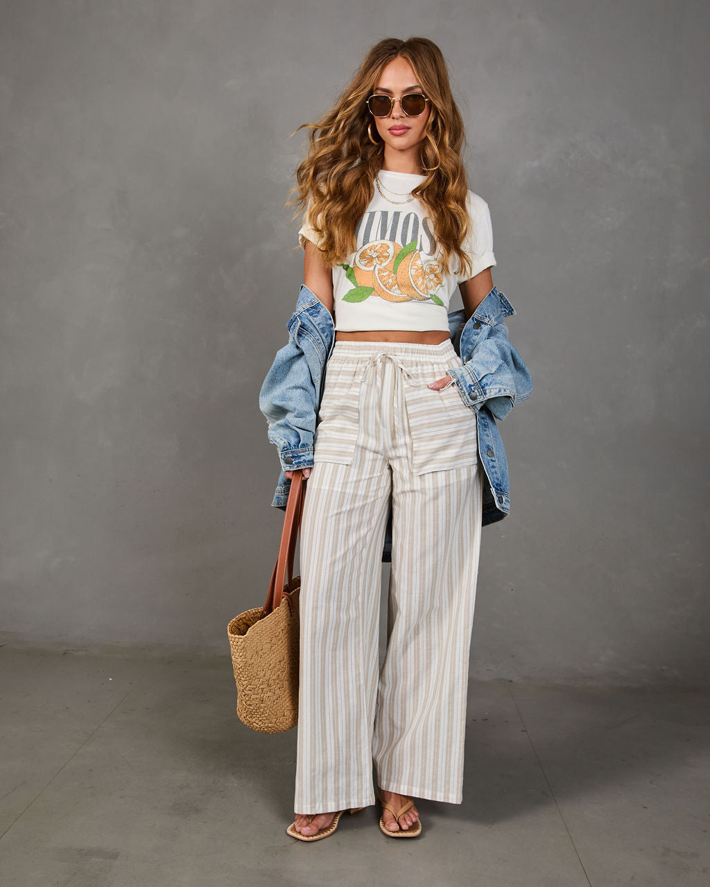 Delicate Balance Striped Drawstring Pants