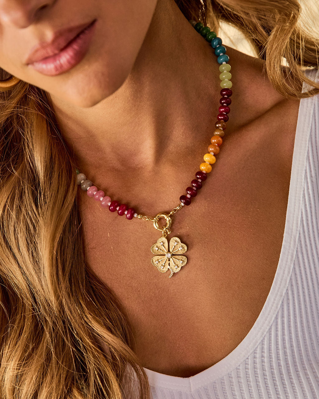 Good Luck Lucky Charm Colorful Beaded Necklace