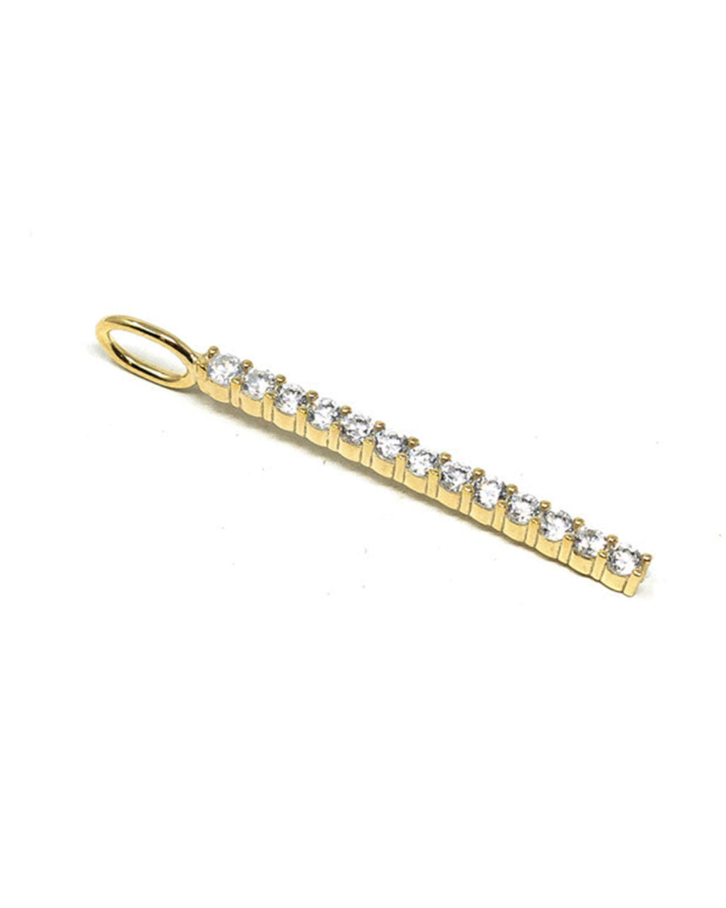 Rhinestone Bar 14k Plated Charm