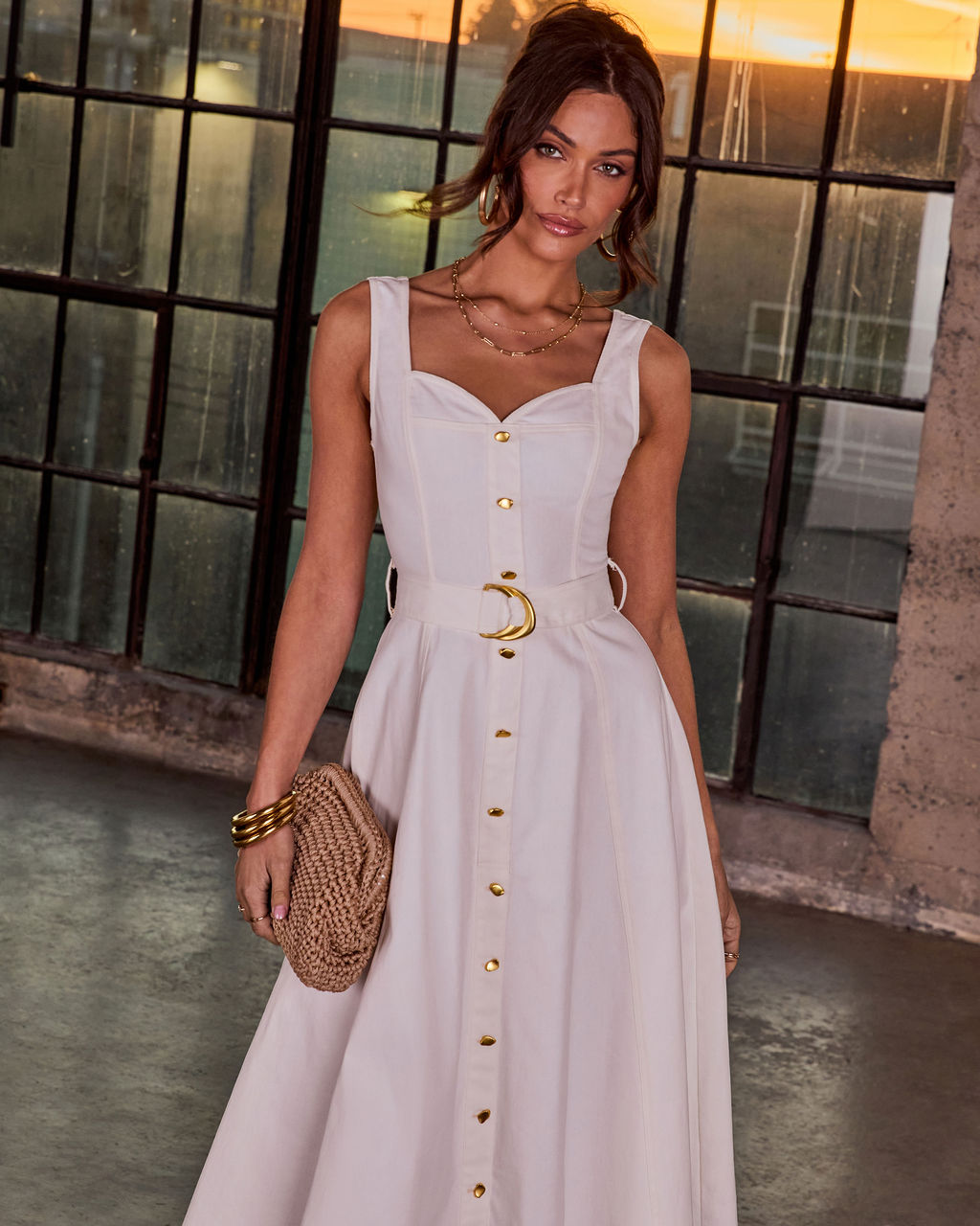 Dawn Notebook Belted Midi Dress