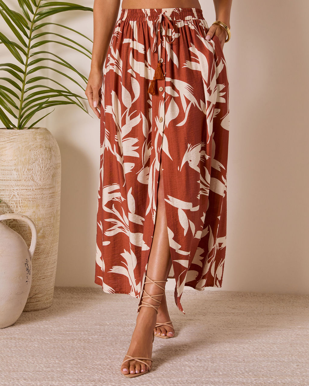 Roslina Tassel Tie Maxi Skirt