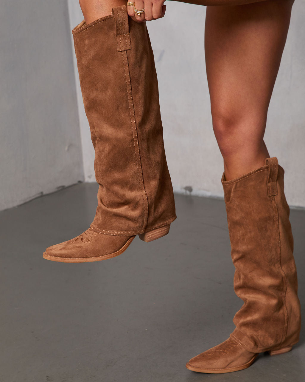 Kilee Western Suede Fold Over Boots