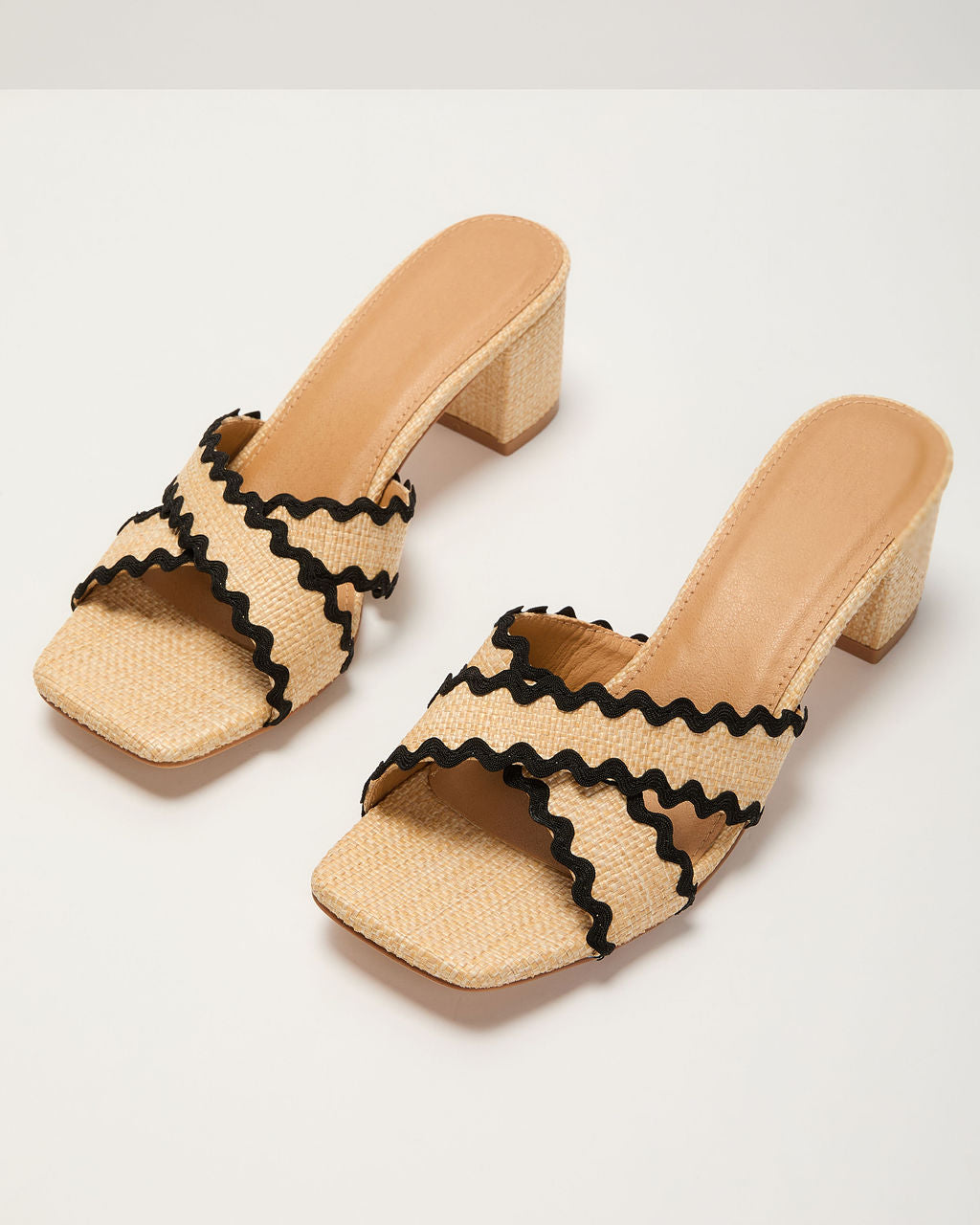 Esther Contrast Zigzag Trim Mules