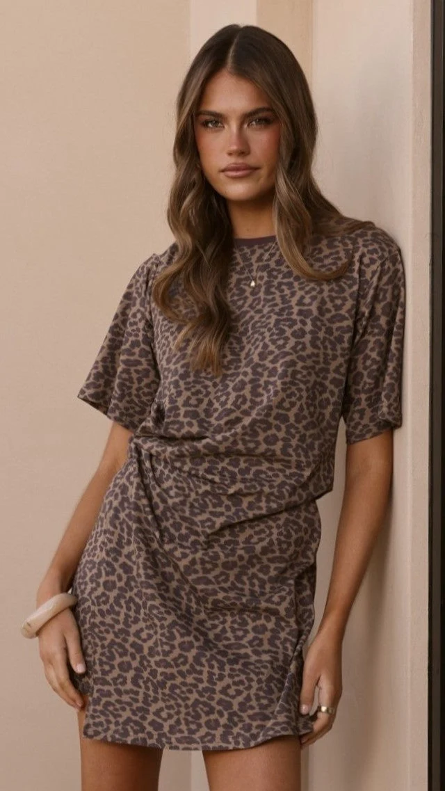 Ravina Mini Dress - Leopard Print