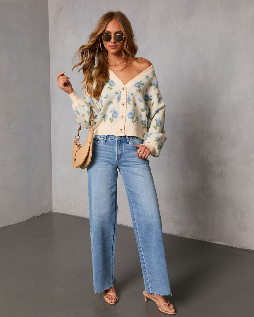 Feldah Stretch Mid Rise Wide Leg Jeans